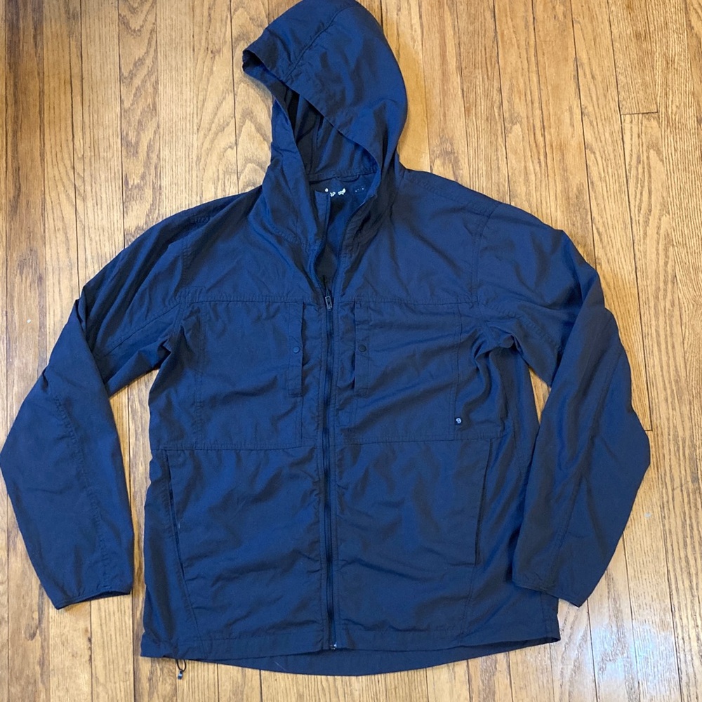 Mountain Hardwear Men's L Blue Zippered Hoodie / Inner Ski Layer